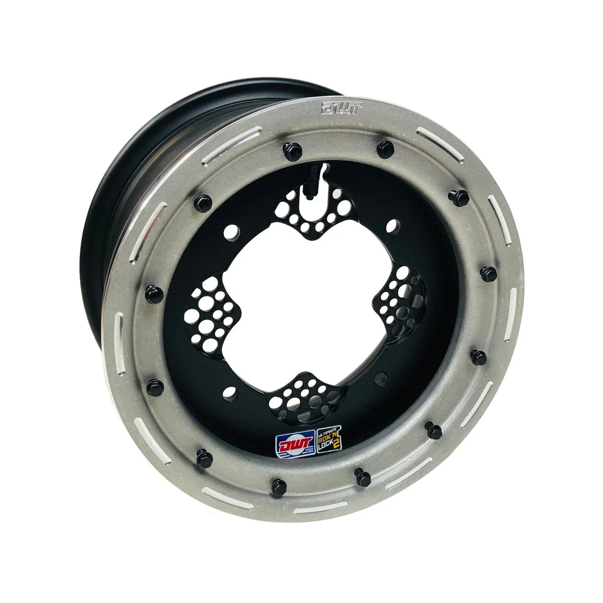 2X DWT ROK'N LOK Front Silver Beadlock Rim Wheel 10" 10x5 4/156 for Blaster 200