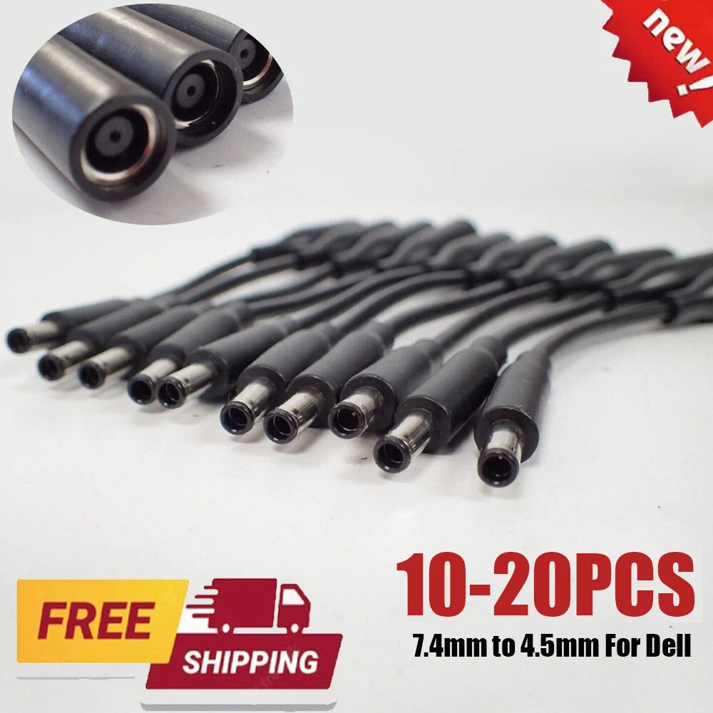 10PC Power Charger Converter Adapter Cable 7.4mm to 4.5mm for Dell