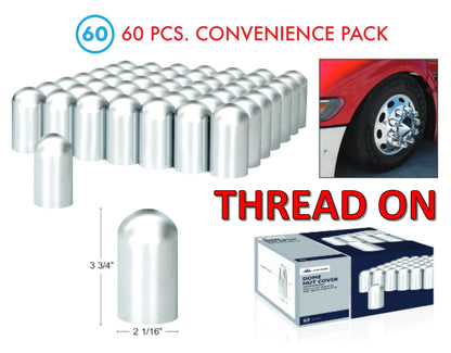 Chrome Lug Nut Covers Dome 33mm Thread-On for Ford F-150 (2004–2020)