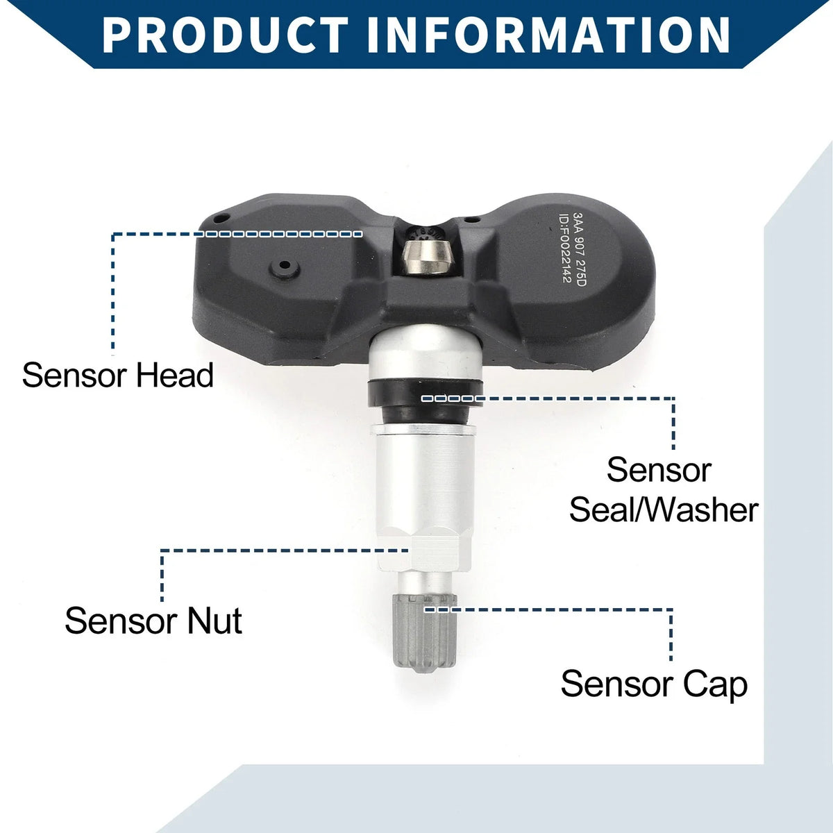 Tire Pressure Sensor 3AA907275B/3AA907275D for Volkswagen Tiguan (2012–2017)
