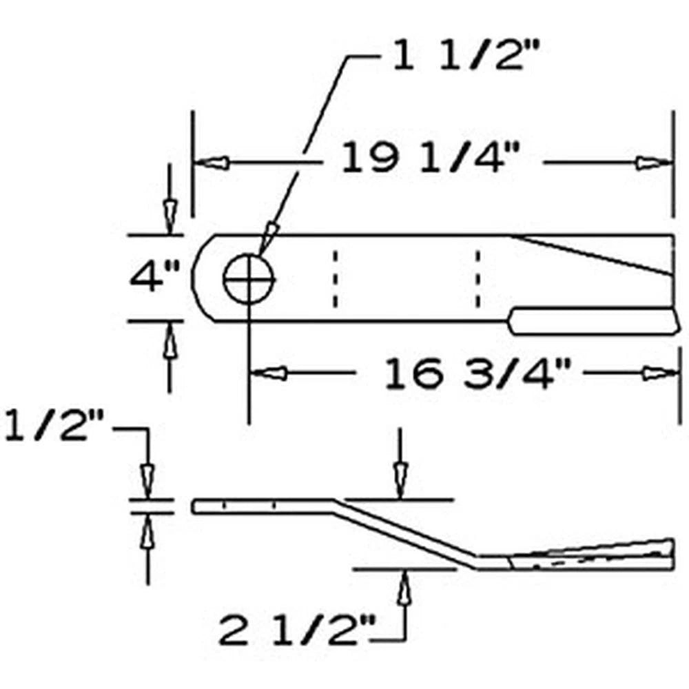 Rotary Cutter Blade Offset CW Lift for Bush Hog 3209, John Deere