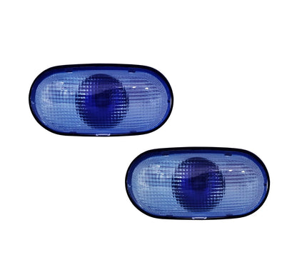 2Pcs Blue Oval Dome Side Marker Lights for Trailer RV Truck (M13B)