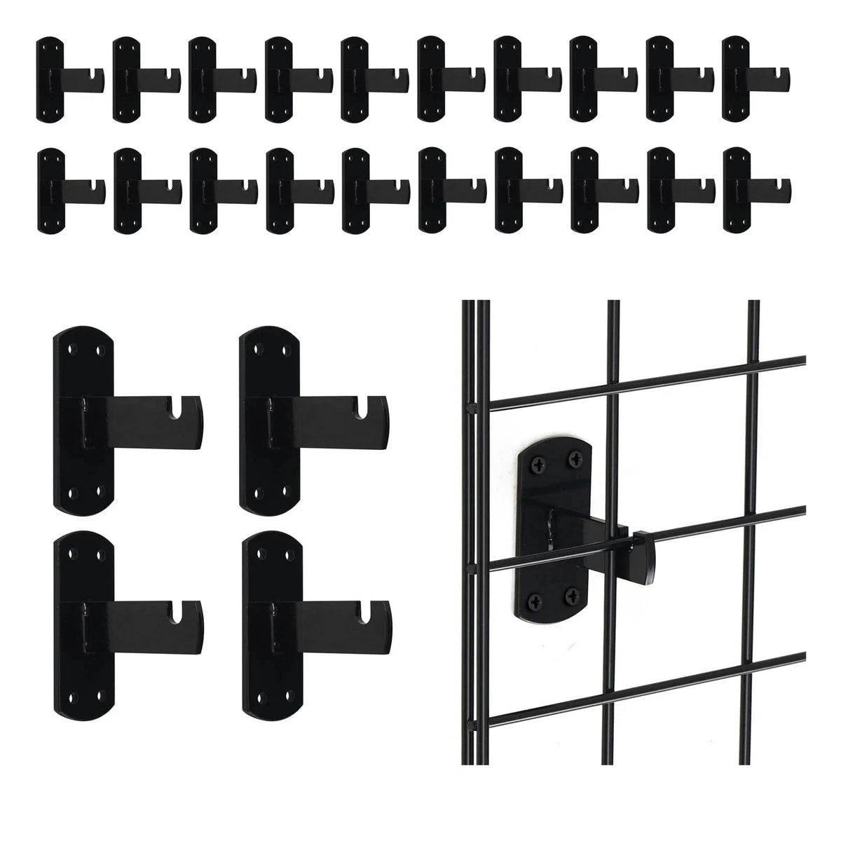 Set of 24 Gridwall Mount Brackets for Grid or Slatgrid Panels
