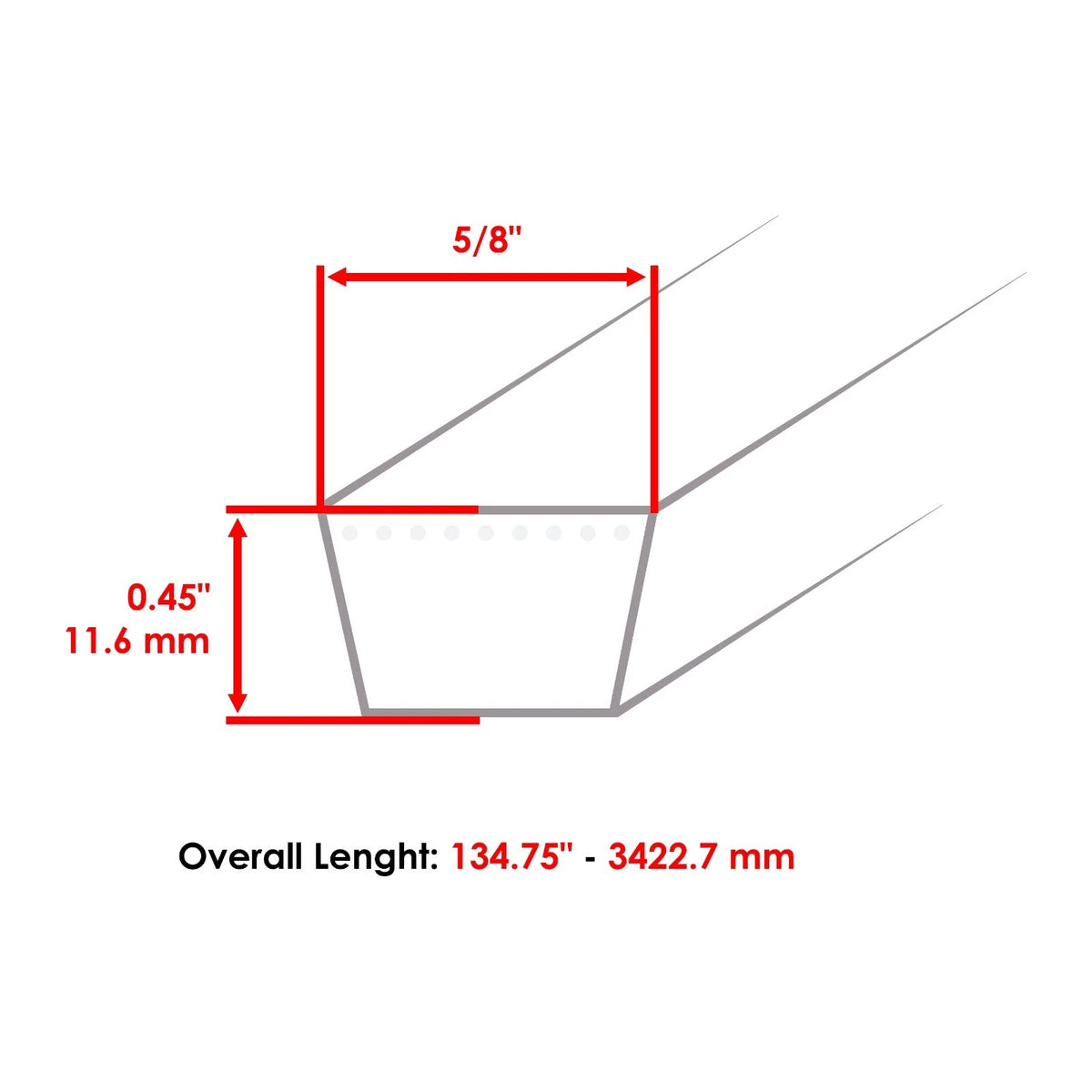 48" Deck Belt for Dixon Ram48ZT SpeedZTR48 (BT598, 965882401, 754-04107, 954-04107)