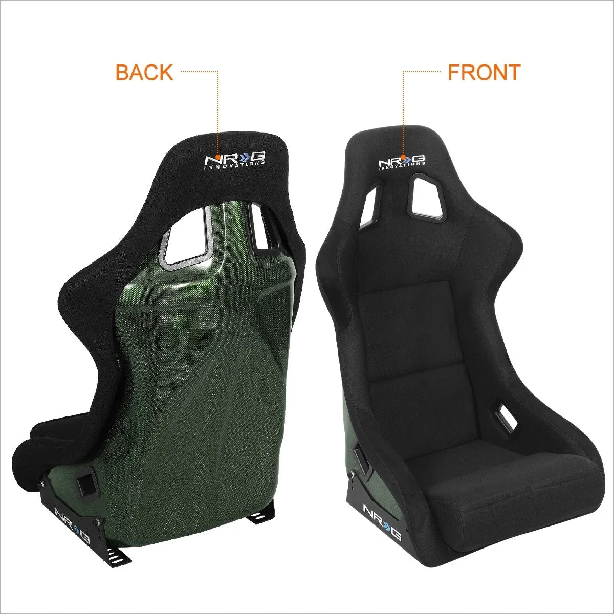 NRG RSC-302CF-GN Carbon Fiber Bucket Racing Seat for Universal Fit (2010–2023)