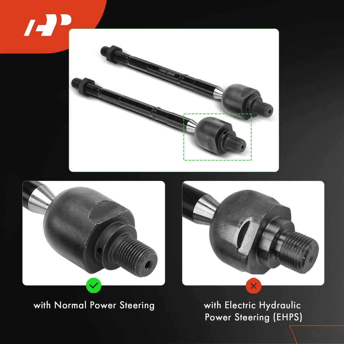 2X Front Inner Side Tie Rod End for Hyundai Genesis (2009–2014) 577243M000, EV801086