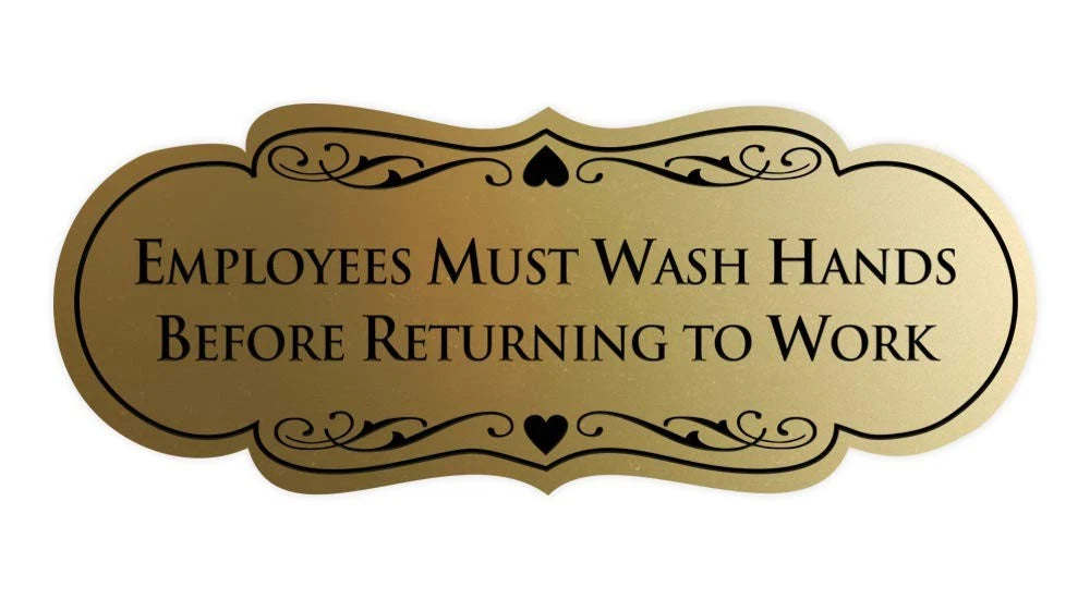 2x 5" Designer Employees Must Sign for Small (Brushed Gold)