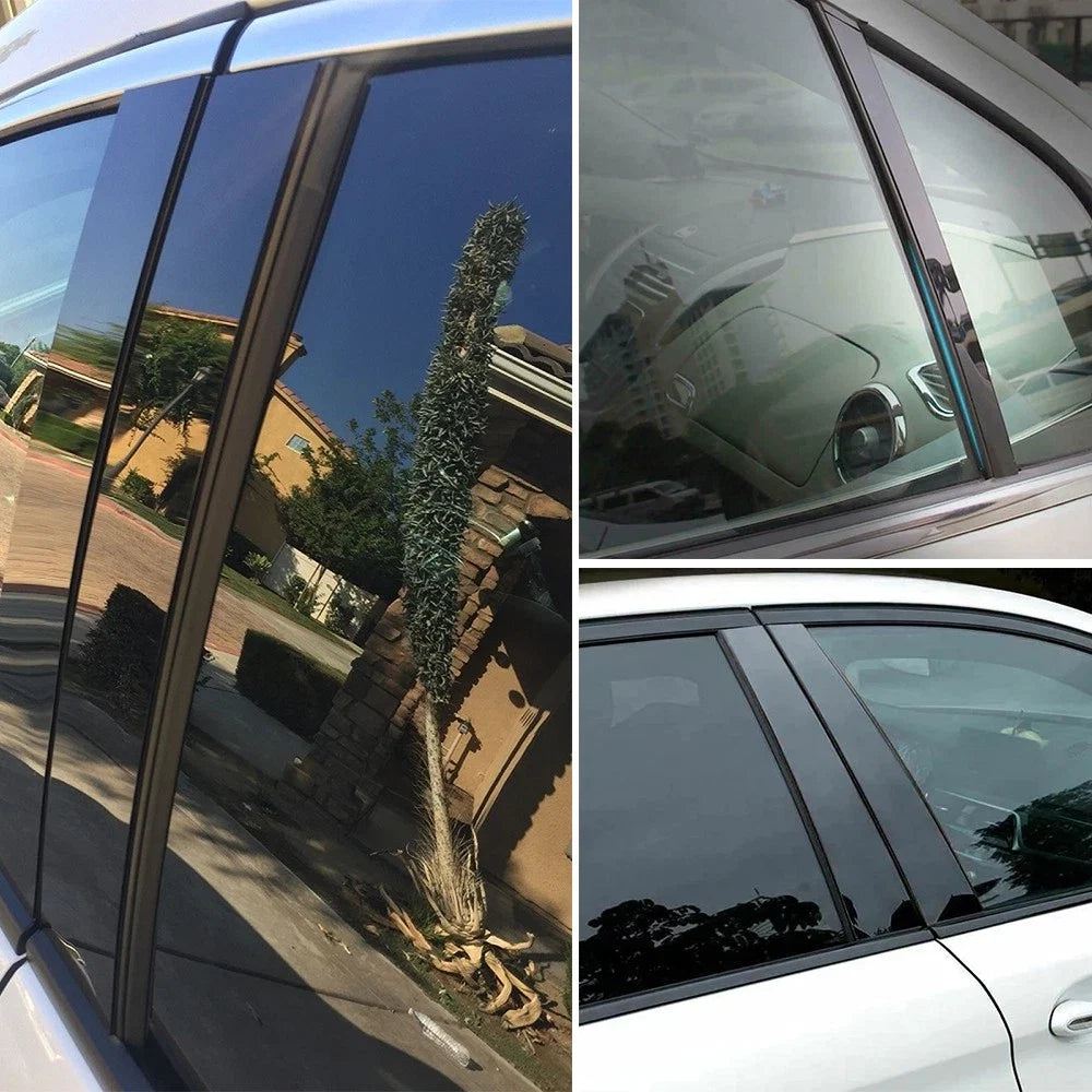 Set of 6 Black Pillar Posts for Dodge Charger (2011–2021)