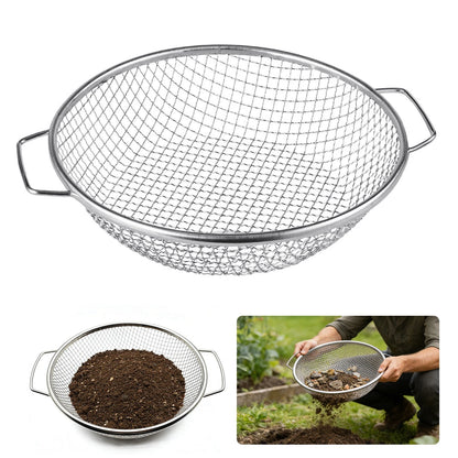 Heavy Duty Soil Sifter for 5 Gallon Bucket (11.8in, 3/8 Mesh)