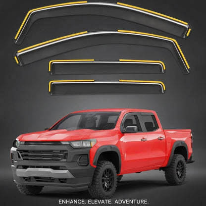 In-Channel Window Rain Guards for Chevy Colorado/GMC Canyon (2015–2023)