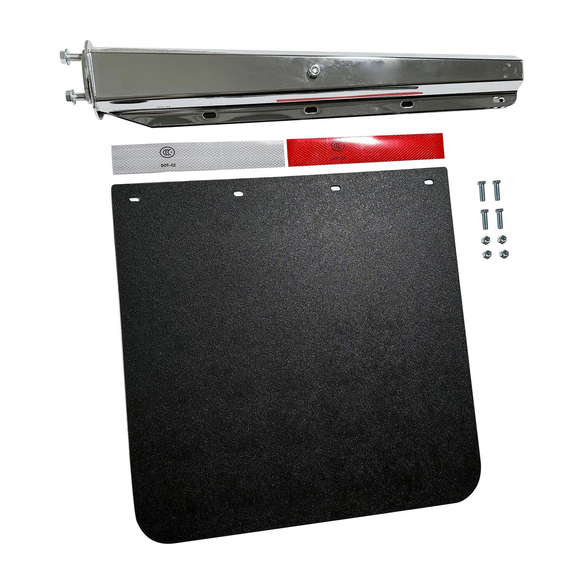 2X Mud Flap Hangers & 24"x30" Stainless Steel Mud Flaps for Semi Truck