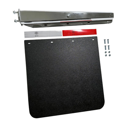2X Mud Flap Hangers & 24"x30" Stainless Steel Mud Flaps for Semi Truck
