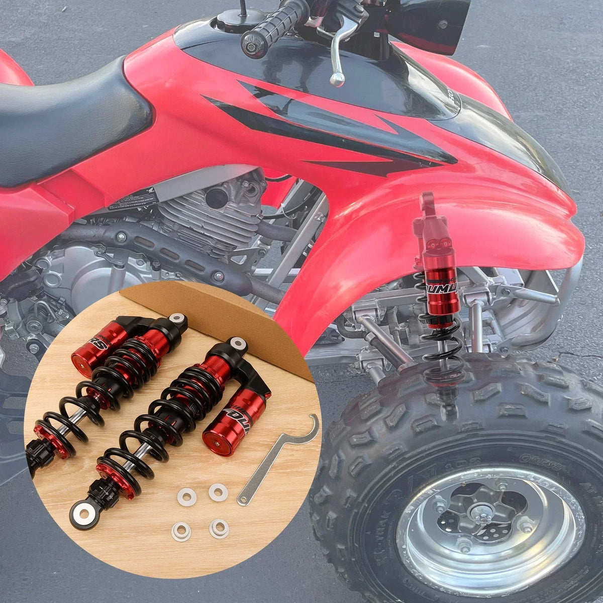 Pair Adjustable Front Shock Absorbers for Honda FourTrax 300 TRX300 (1988–2000)