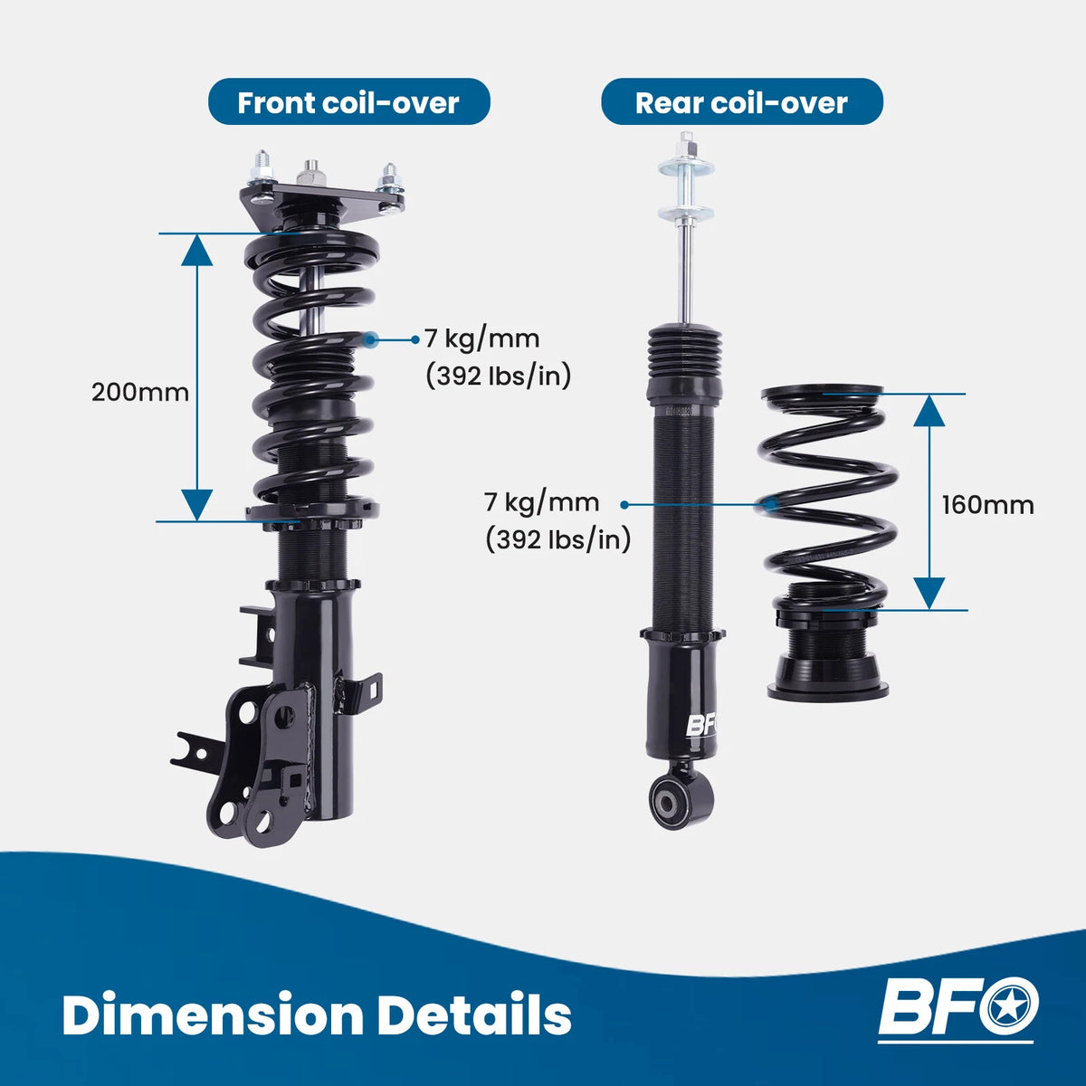 BFO Coilovers for Honda Civic (2012–2015) QKYUX9 Height Adjustable Kit