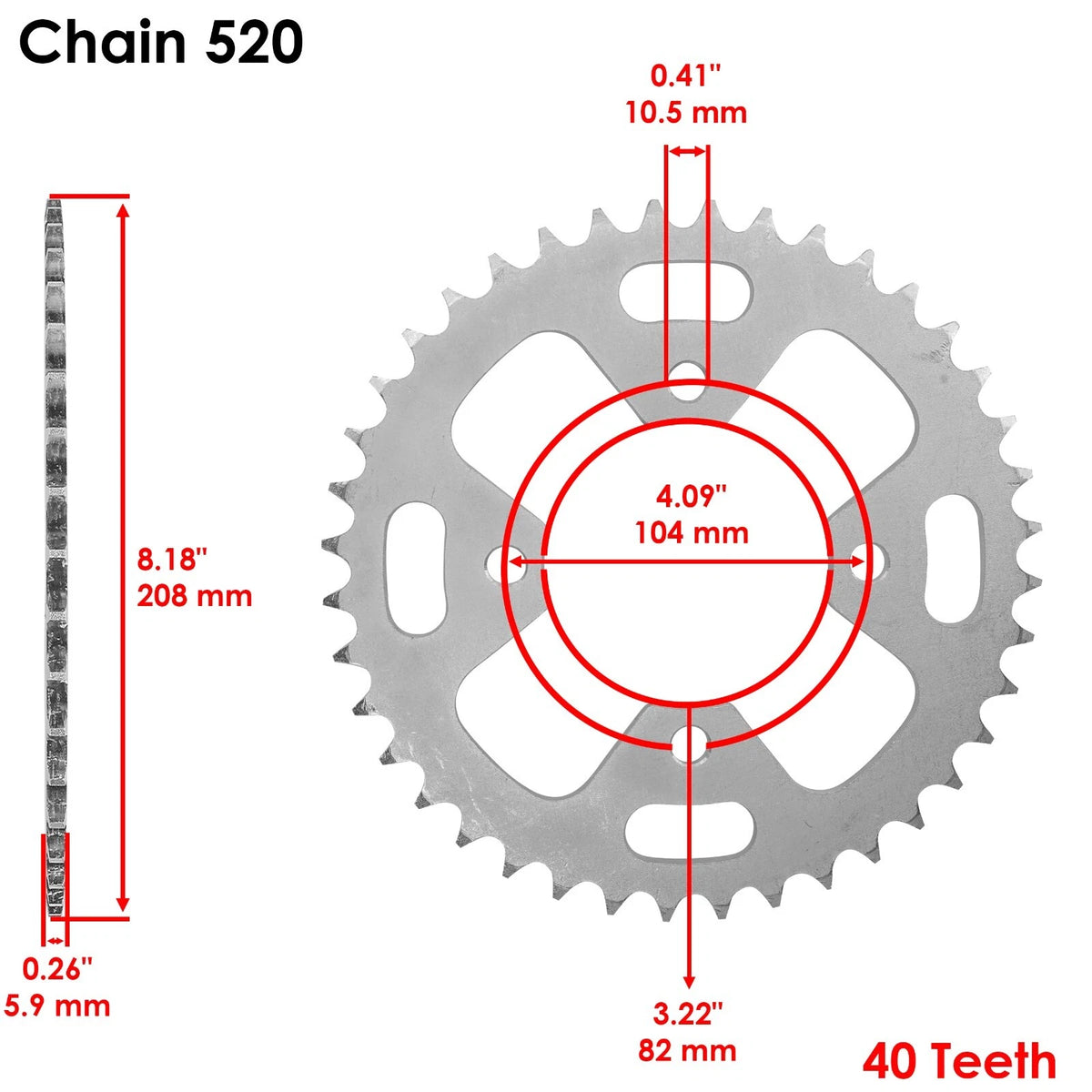 Drive Chain & Sprockets Kit for Honda ATC350X (1985) EG1856CH106XO