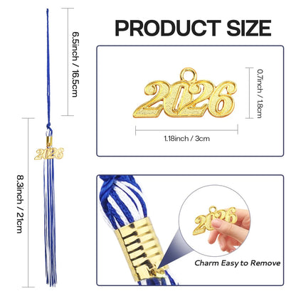 Tassels for Graduation Cap Blue and White (2026)
