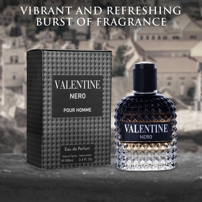 Valentine Nero for Men - Woody Aromatic 3.4 Fl Oz (Pack of 1)