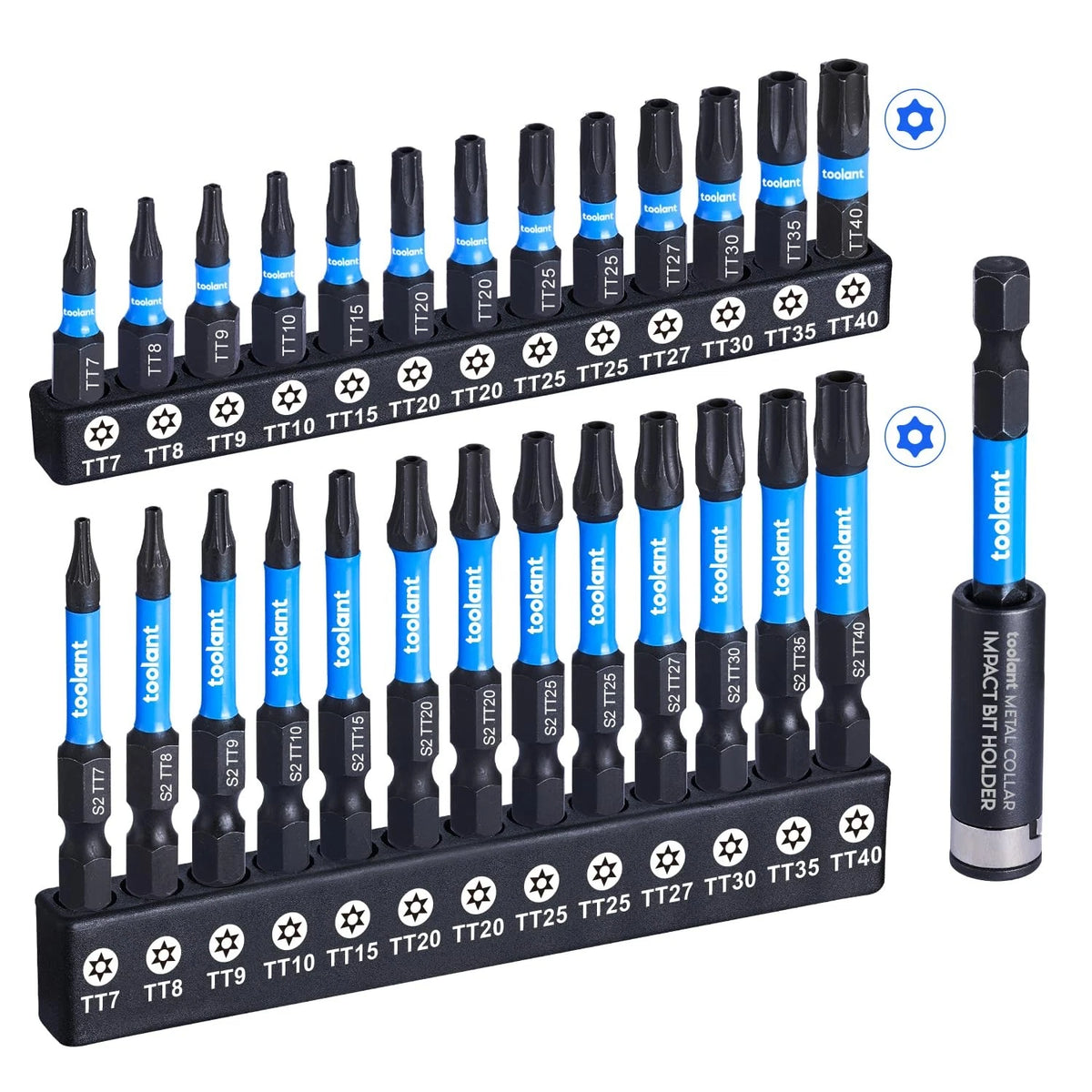 27pc Impact Torx Bit Security Set S2 Steel Tamper Proof Magnetic Holder