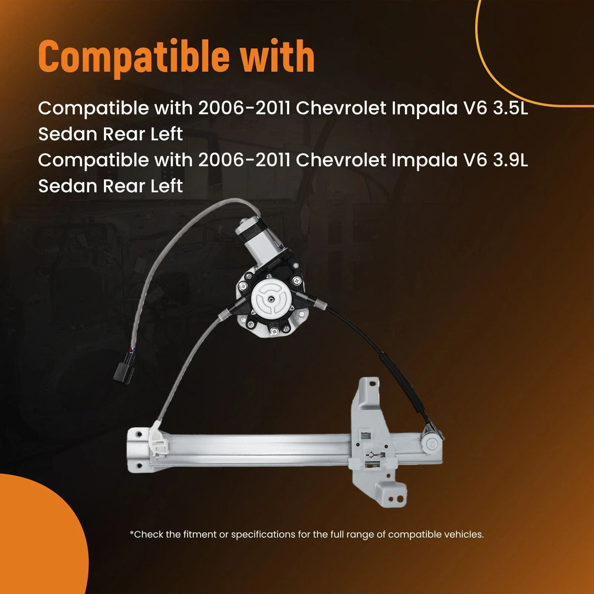 Rear Left Electric Window Regulator for Chevrolet Impala (2006–2016) 748510