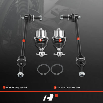Set of 4 Front Side Sway Bar Ball Joints for Ford F-150 (2010–2014) K500193, TC5695, AL3Z3050A, BL3Z3050B