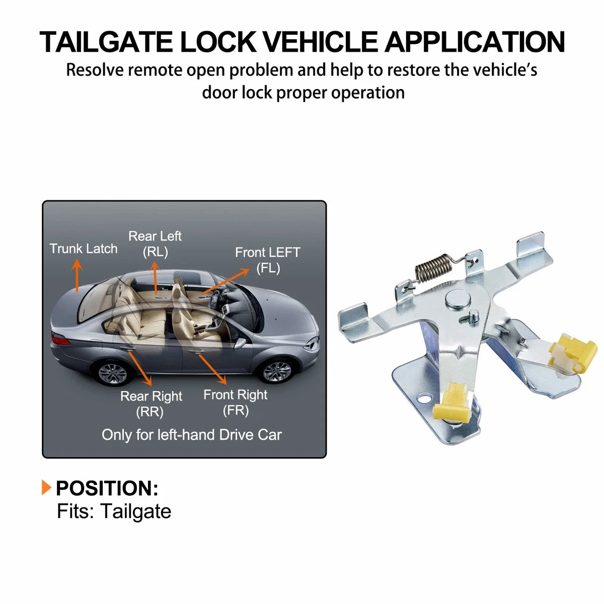Tailgate Control Latch for Ford F-250 F-350 Ranger (1987–1988)