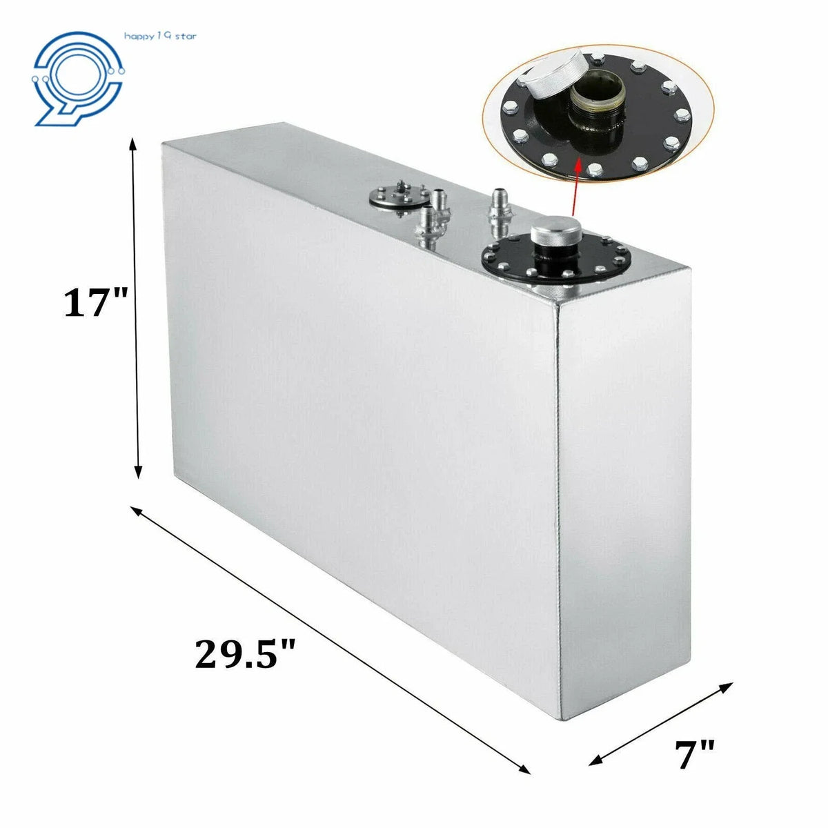 17 Gallon Aluminum Slim Race Drift Fuel Cell Gas Tank with Level Sender