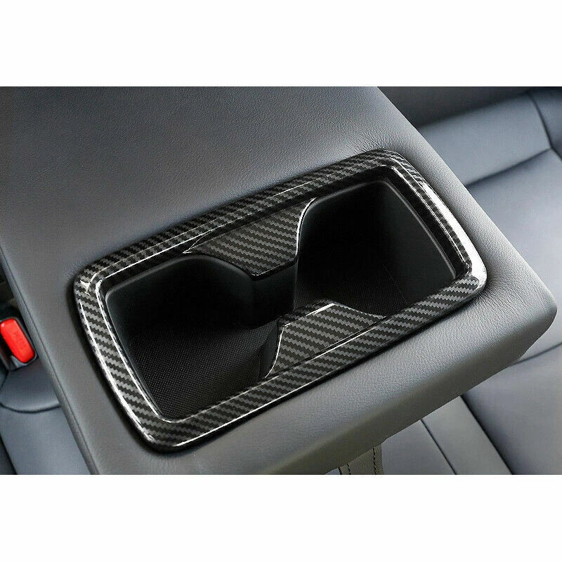 Carbon Fiber Rear Water Cup Holder Cover Trim for Toyota RAV4 (2019–2021)