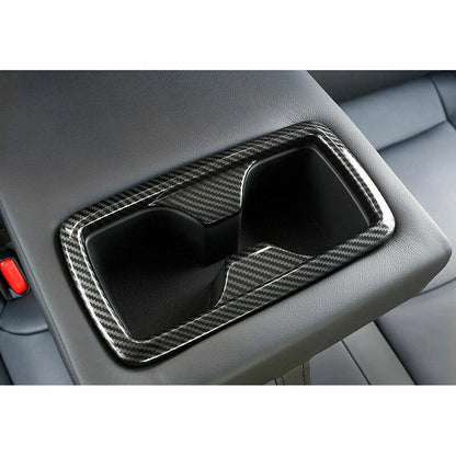 Carbon Fiber Rear Water Cup Holder Cover Trim for Toyota RAV4 (2019–2021)