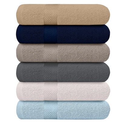 6-Pack Bath Towels for Home (27" x 54"), Multicolor