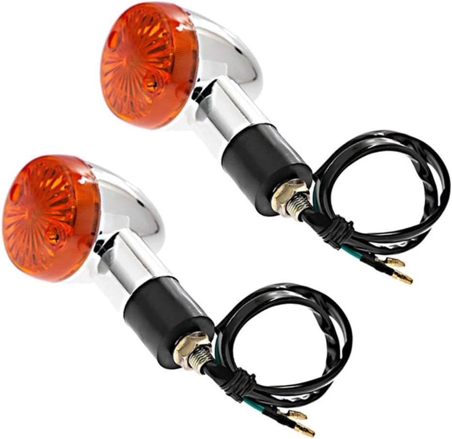 Turn Signal Lights Chrome Bullet 12V for Motorcycle (QUI999)