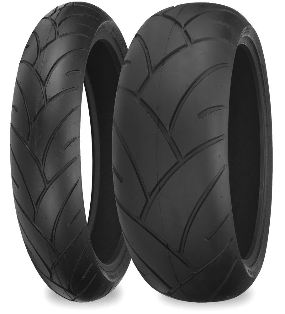 Set of 2 Shinko 005 Advance Motorcycle Tires for Front 87-4010 Rear 87-4017