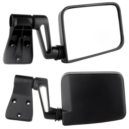 Set of 2 Manual Black Door Mirrors for Jeep Wrangler (1987–2002)