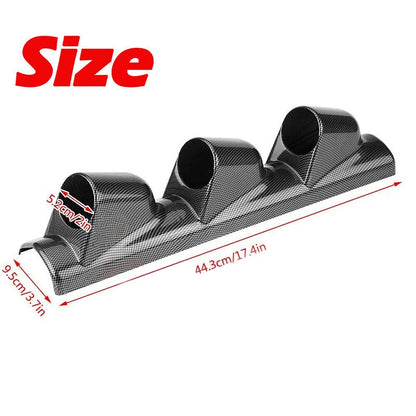 2" LHD Car Pillar Triple Gauge Meter Mount Holder Pod Carbon Fiber