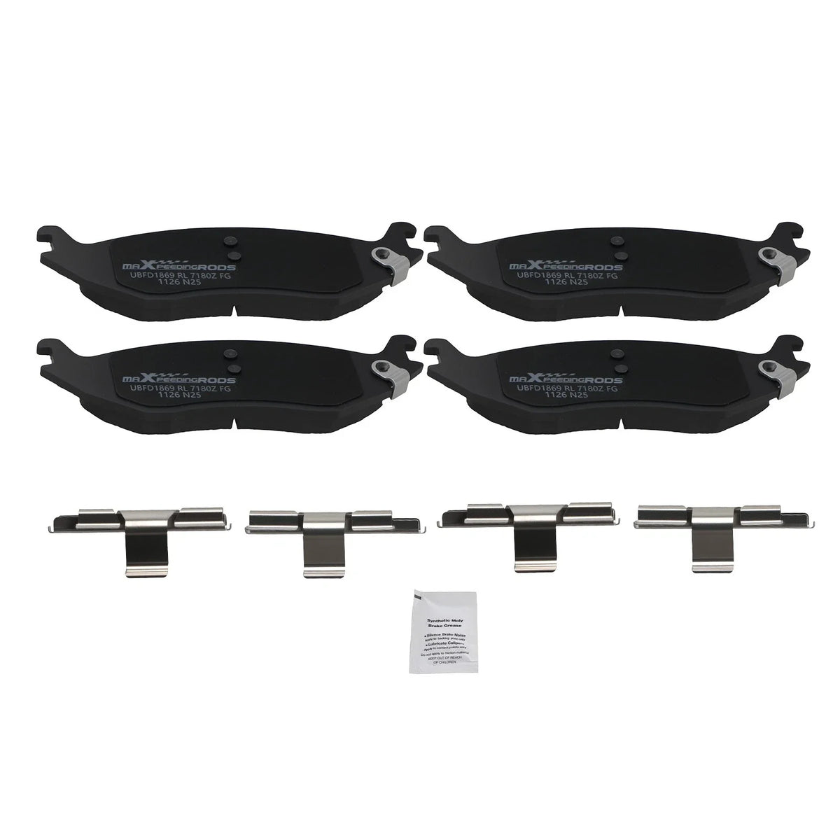 4X Rear Ceramic Brake Pads Kit for Dodge Ram 1500 (2002–2006) D898 P898