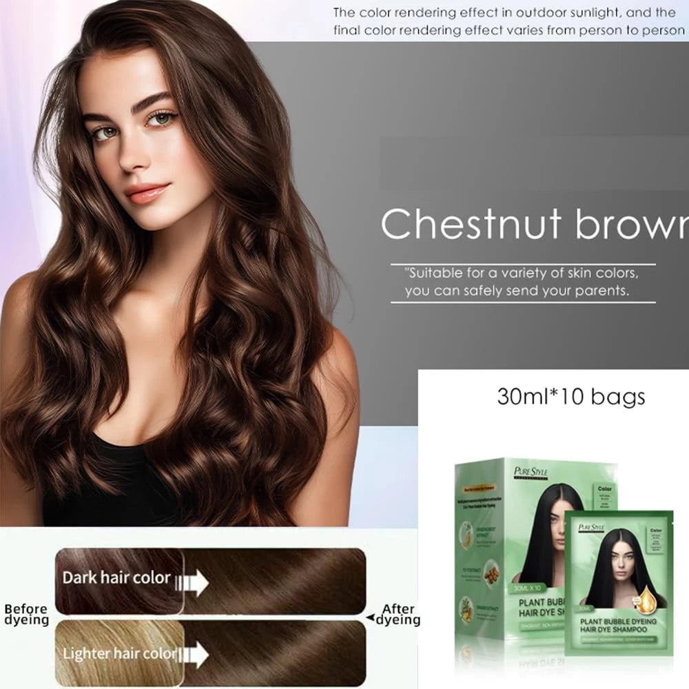 10 Count Bubble Hair Dye for YSNSTYL (Pack of 1) - Chestnut Brown