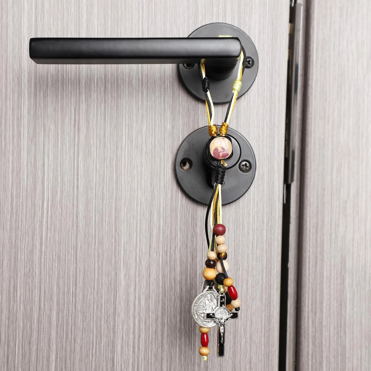 St Benedict Medals for Door with Saint Prayer Cards Home Black