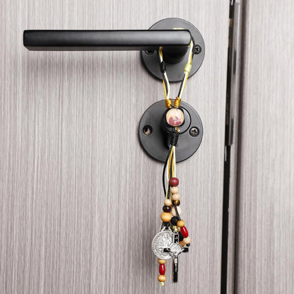 St Benedict Medals for Door with Saint Prayer Cards Home Black