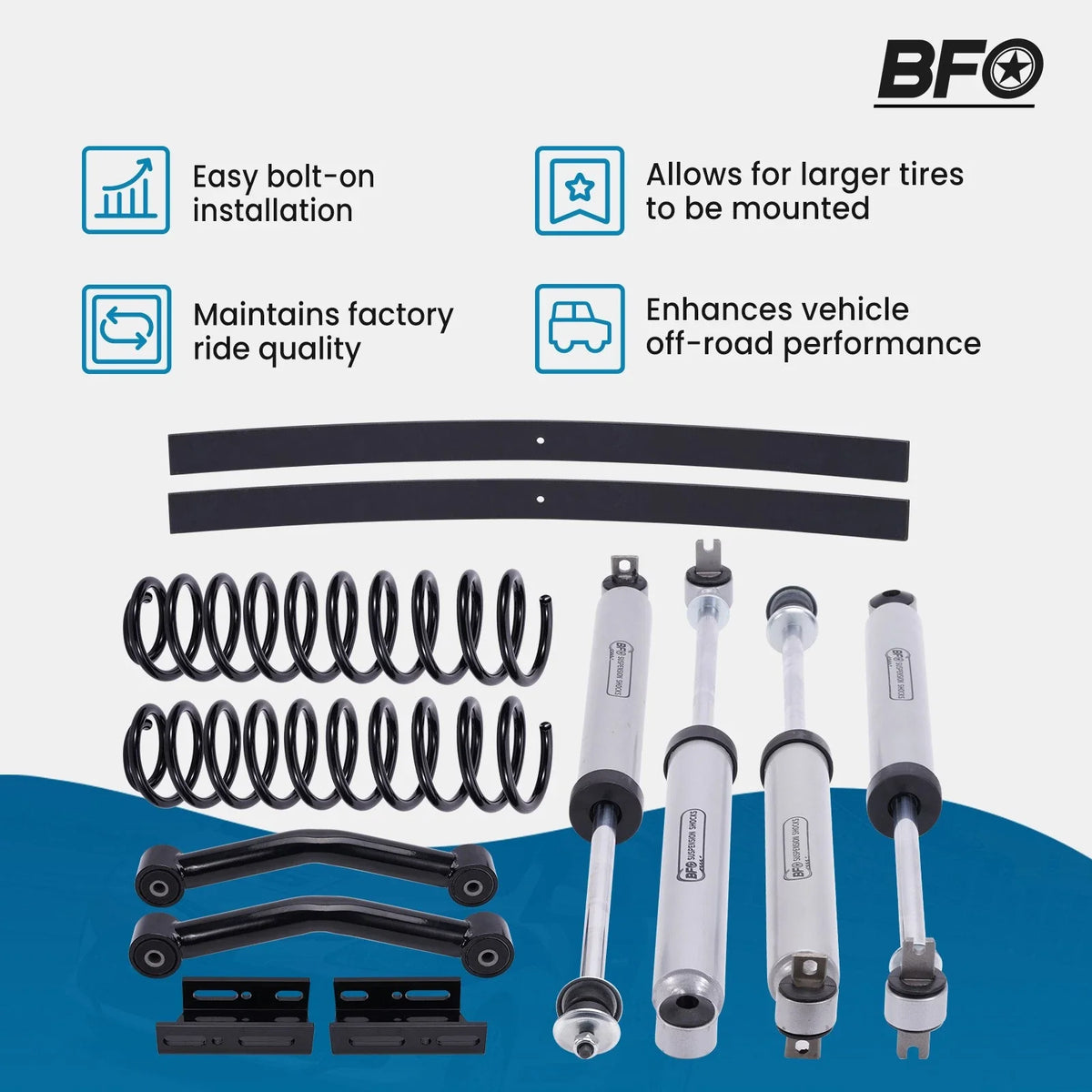 3in Suspension Lift Kit w/ Control Arms for Jeep Cherokee XJ (1984–2001)