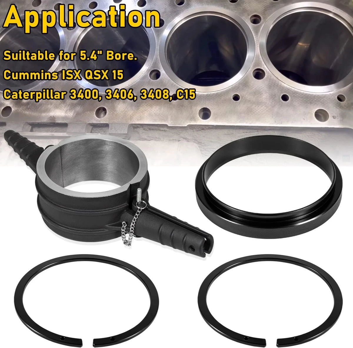 Piston Ring Compressor Tool PT-7040 for Cummins ISX/QSX 15 Caterpillar 3400 (2000–2023)