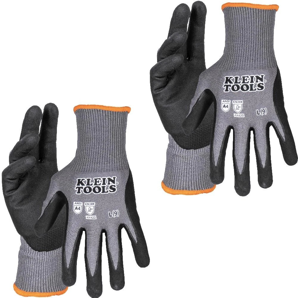 Cut Resistant Work Gloves for Klein Tools (Large, Gray/Black)