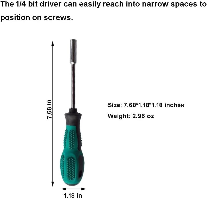 3X Bit Driver Set for 1/4-Inch Hex Nut