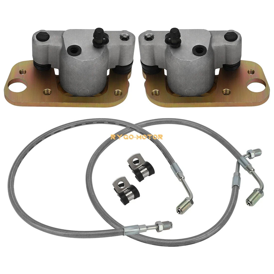 Front Brake Calipers with Hose Lines for Polaris Scrambler 400 500 Magnum 325 330 (1995–2005)