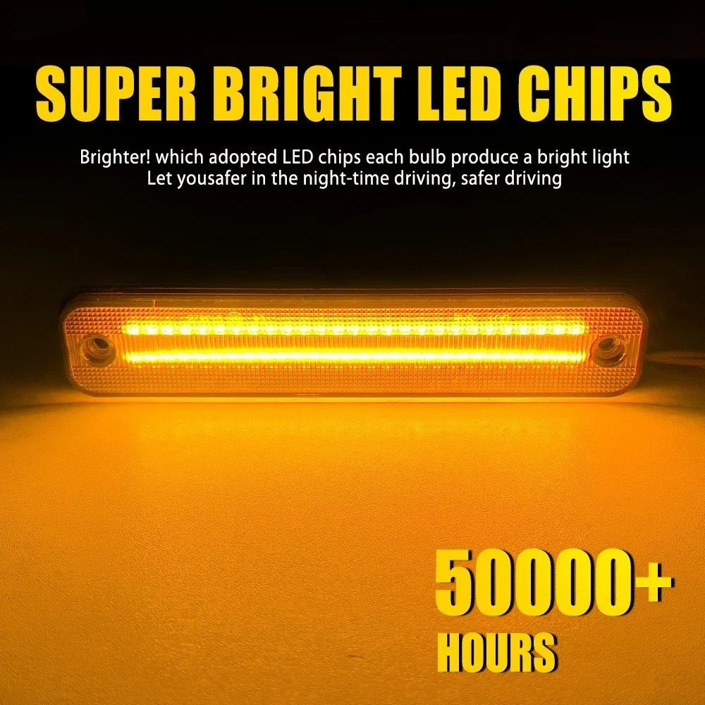 Set of 2 Amber LED Side Marker Turn Signal Lights for Hummer H2 (2003–2009)