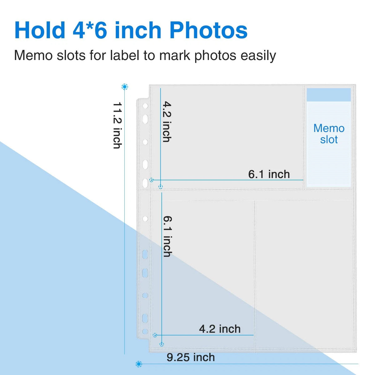 30 Pack 4x6 Photo Sleeves for 3 Ring Binder (Clear)