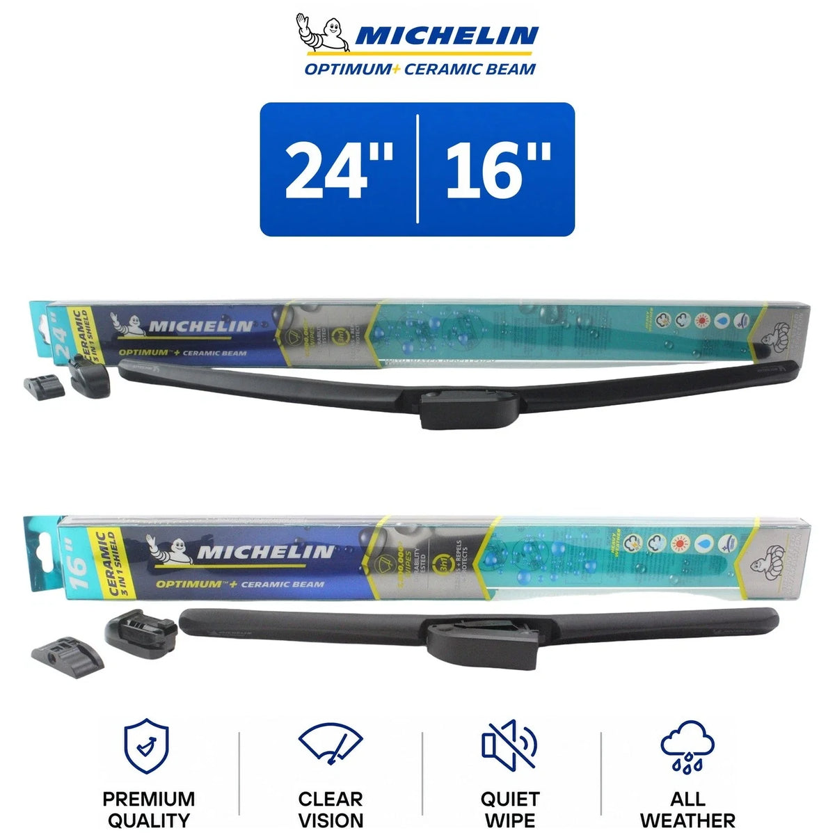 Set of 2 Michelin Optimum+ 24"/16" Ceramic Wiper Blades for Lexus (2001–2006)
