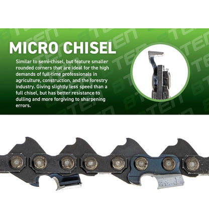 2X Chainsaw Chain 16 Inch .050 3/8 LP 57DL for Tanaka TCS-3401 (H37-57, H35-57, Y57)