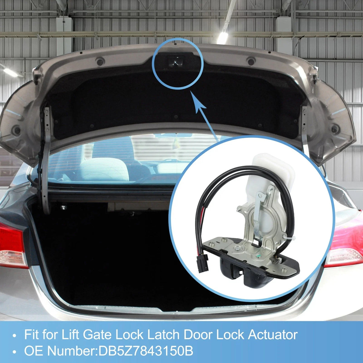 Liftgate Trunk Lid Lock Actuator with Cable for Ford Explorer (2011–2021) No.DB5Z7843150B