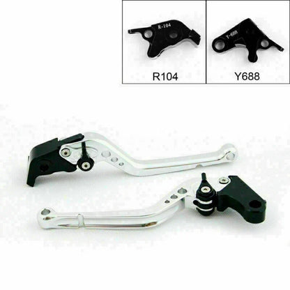 Long Brake Clutch Levers for Yamaha YZF R6 (2005–2014), YZF R1 (2004–2008) Silver T9