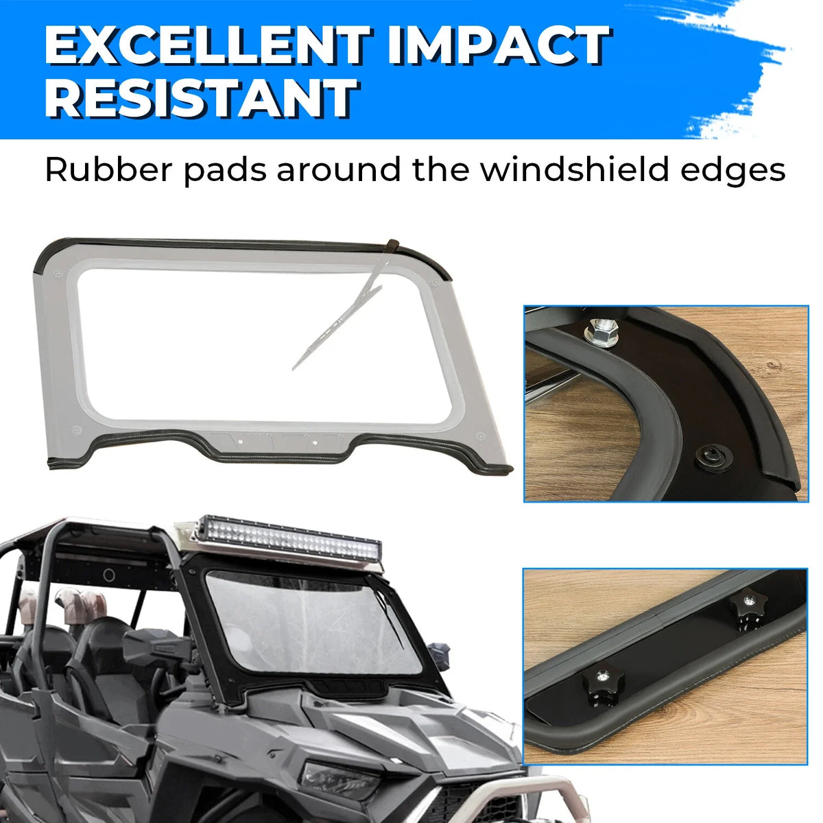Glass Front Windshield for Polaris RZR XP/XP4 1000 (2019–2023)
