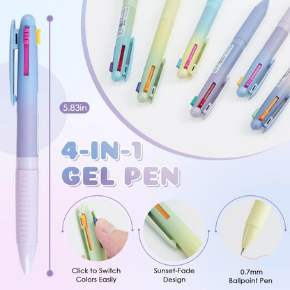 6X Multicolor Ballpoint Pens for Various Uses (Pack of 6)